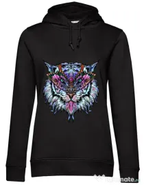 Hoodie dama cu gluga Tiger buterfly Negru