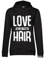 Hoodie dama cu gluga Love is in the hair Negru