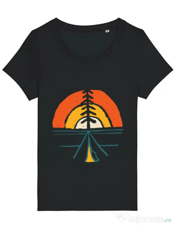 Tricou STANLEY STELLA dama Camp and sunset Negru