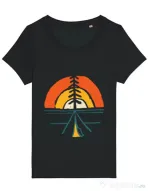 Tricou STANLEY STELLA dama Camp and sunset Negru