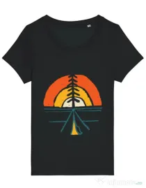 Tricou STANLEY STELLA dama Camp and sunset Negru