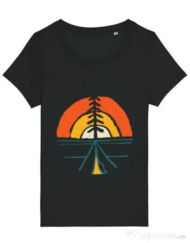 Tricou STANLEY STELLA dama Camp and sunset Negru