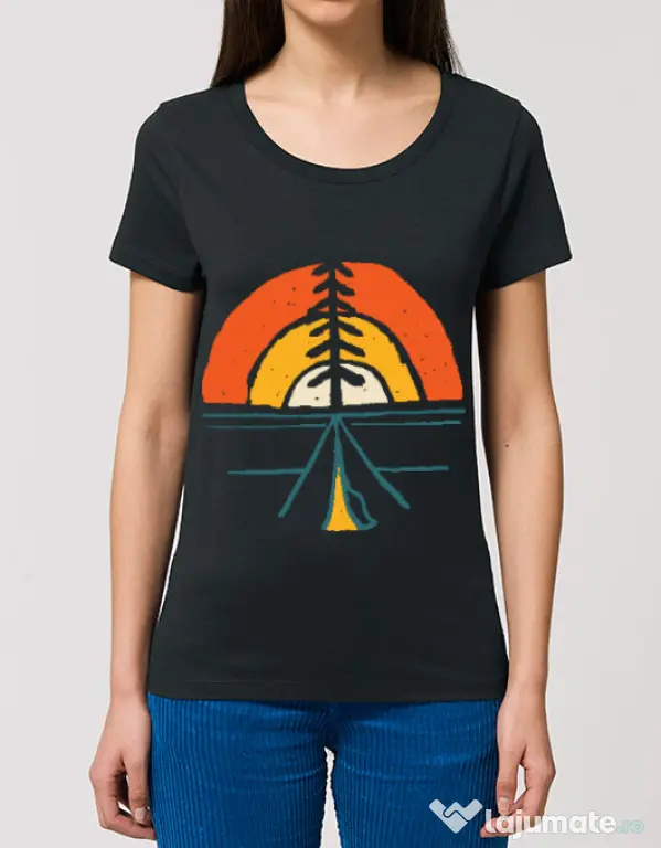 Tricou STANLEY STELLA dama Camp and sunset Negru