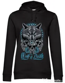 Hoodie dama cu gluga Wolf of death Negru