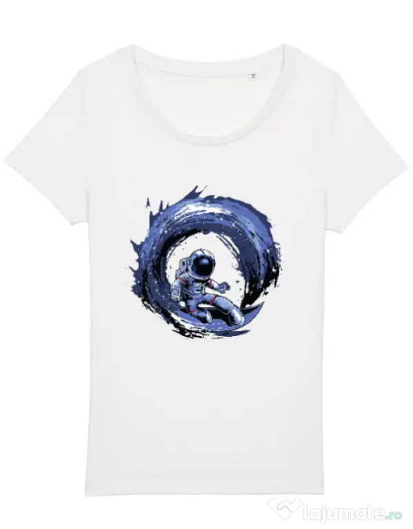 Tricou STANLEY STELLA dama Surfing in space Alb