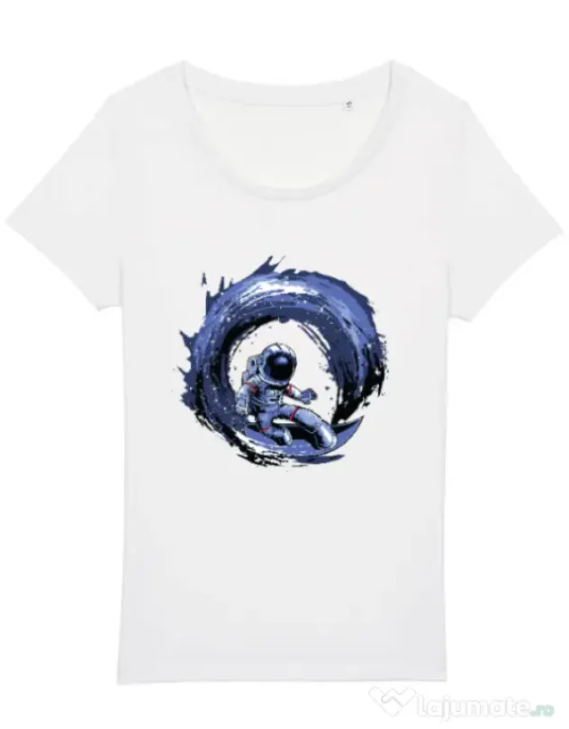 Tricou STANLEY STELLA dama Surfing in space Alb