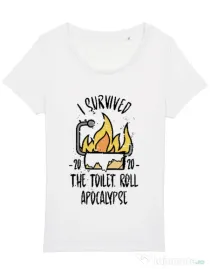 Tricou STANLEY STELLA dama Toilet roll apocalypse Alb