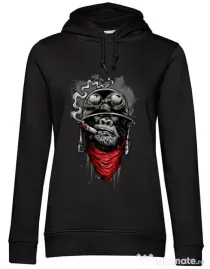 Hoodie dama cu gluga Ape of duty Negru
