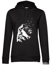 Hoodie dama cu gluga Dande lion Negru