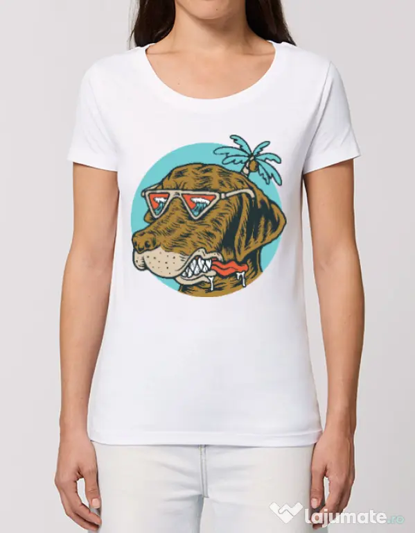 Tricou STANLEY STELLA dama Chill dog Alb