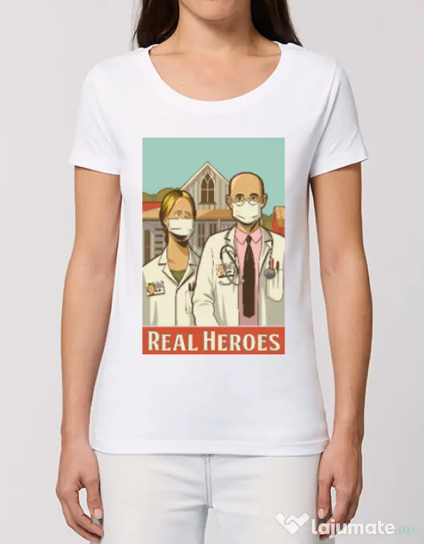 Tricou STANLEY STELLA dama Real heroes Alb