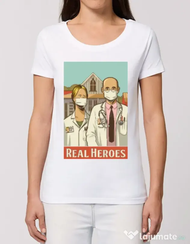 Tricou STANLEY STELLA dama Real heroes Alb