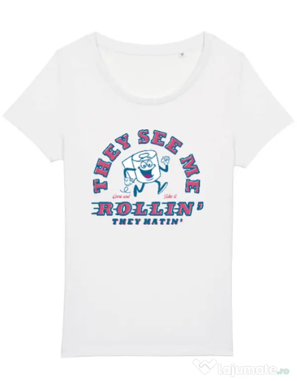 Tricou STANLEY STELLA dama They see me rollin Alb