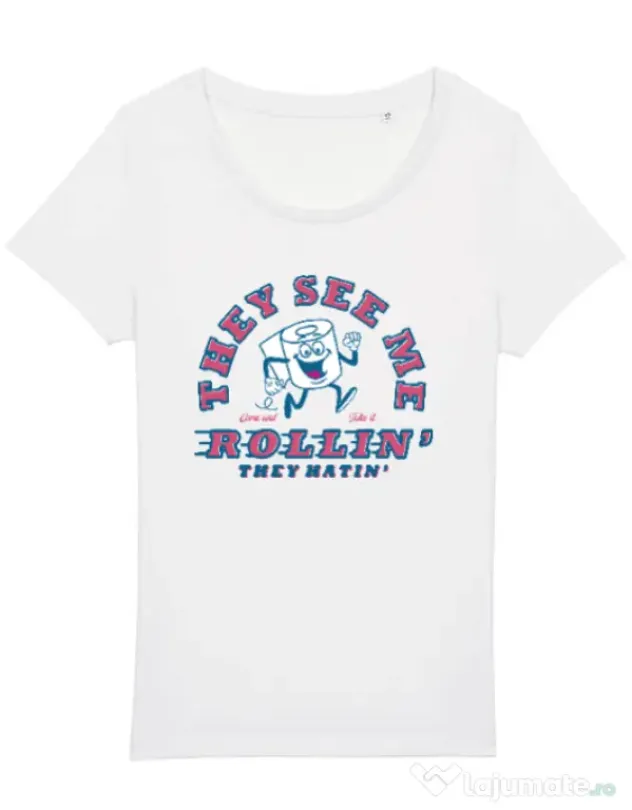 Tricou STANLEY STELLA dama They see me rollin Alb
