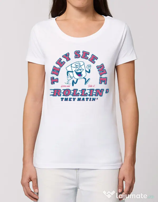 Tricou STANLEY STELLA dama They see me rollin Alb
