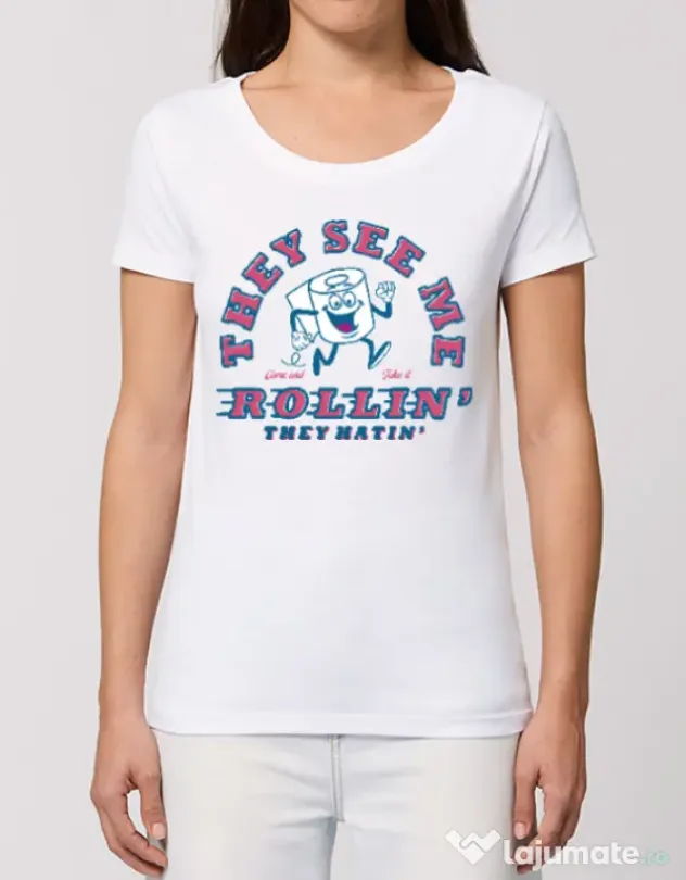 Tricou STANLEY STELLA dama They see me rollin Alb