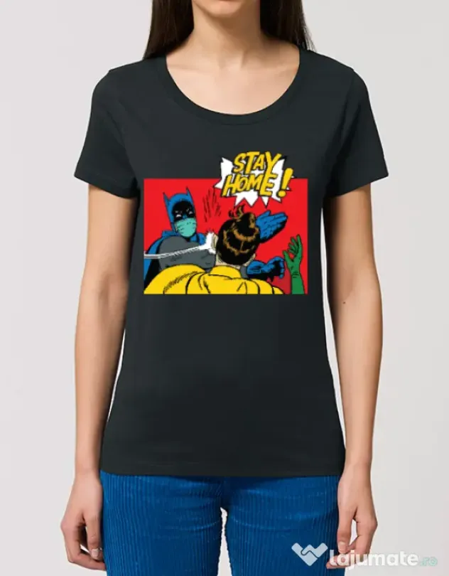 Tricou STANLEY STELLA dama Stay home Robin Negru