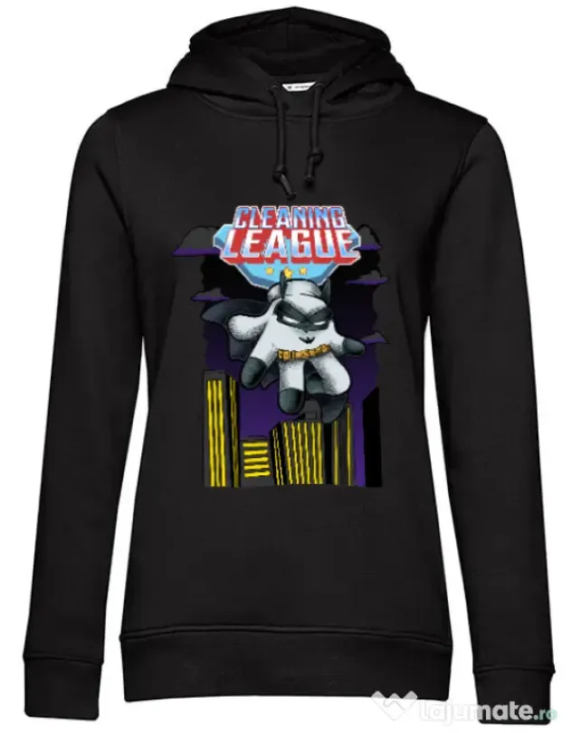 Hoodie dama cu gluga Cleaning league Glove Negru