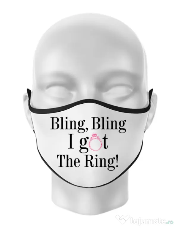 Masca personalizata reutilizabila Bling bling Alb
