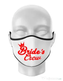 Masca personalizata reutilizabila Brides crew Alb