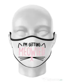 Masca personalizata reutilizabila Im getting meowied Alb