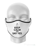 Masca personalizata reutilizabila Say yes Alb