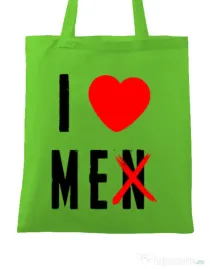 Sacosa personalizata Burlacite I love me Verde