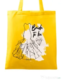 Sacosa personalizata Mireasa Bride to be Galben