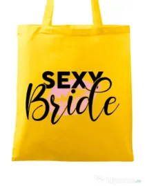 Sacosa personalizata Mireasa Sexy bride Galben