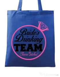Sacosa personalizata Petrecerea burlacitelor Brides drinking team Albastru regal