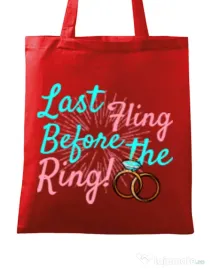 Sacosa personalizata Petrecerea burlacitelor Last fling before the ring Rosu