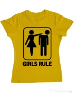 Tricou Burlacite ADLER Girls rule Galben