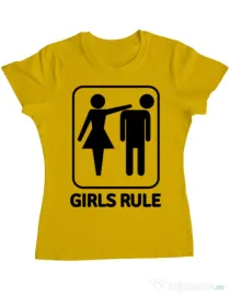 Tricou Burlacite ADLER Girls rule Galben