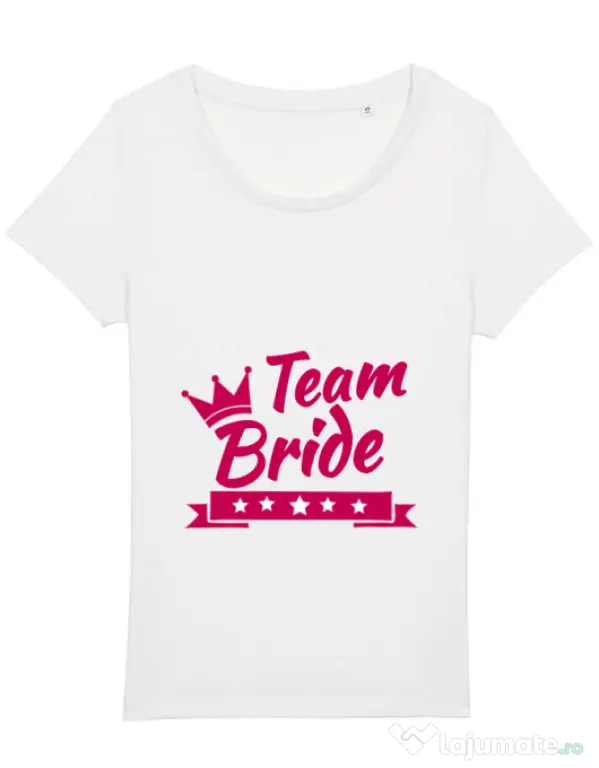 Tricou Petrecerea burlacitelor STANLEY STELLA Team Bride Alb