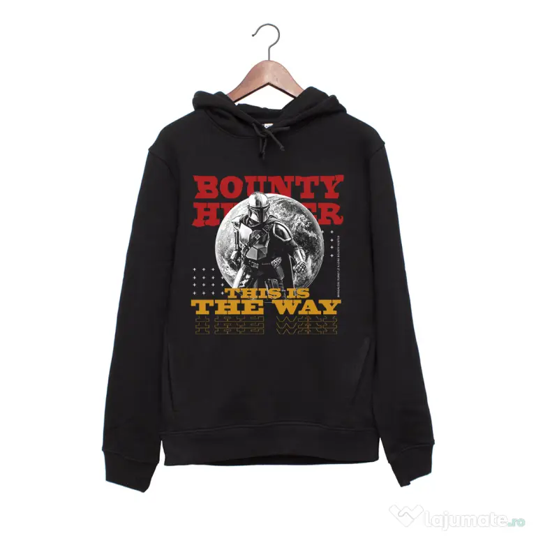 Hanorac personalizat negru unisex Bounty hunter
