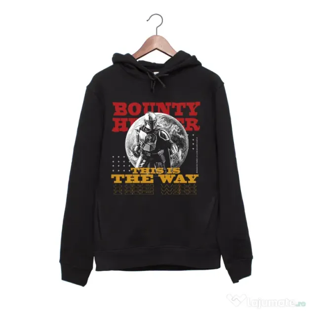 Hanorac personalizat negru unisex Bounty hunter