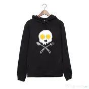 Hanorac personalizat negru unisex Egg skull 