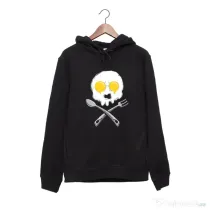 Hanorac personalizat negru unisex Egg skull