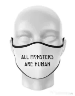 Masca personalizata reutilizabila All monsters are human Alb