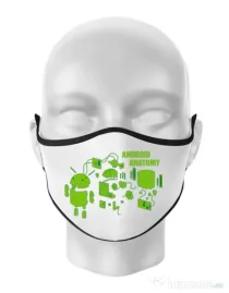 Masca personalizata reutilizabila Android anatomy Alb