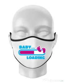 Masca personalizata reutilizabila Baby loading Alb