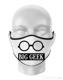 Masca personalizata reutilizabila Big geek Alb