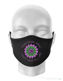 Masca personalizata reutilizabila C’mon inner peace Negru