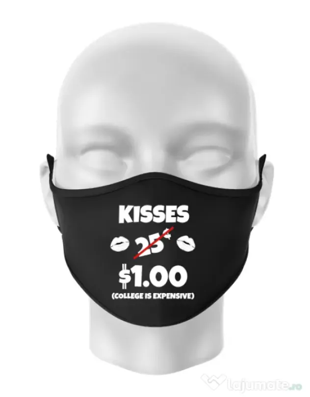 Masca personalizata reutilizabila College is expensive Negru