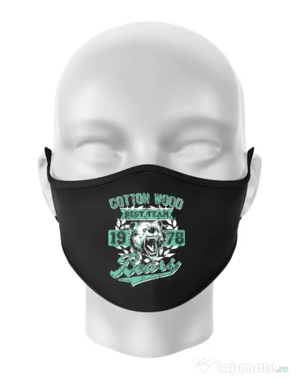 Masca personalizata reutilizabila Cotton wood Negru