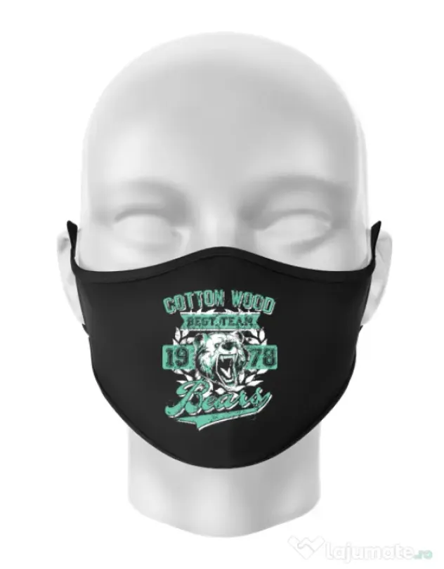 Masca personalizata reutilizabila Cotton wood Negru
