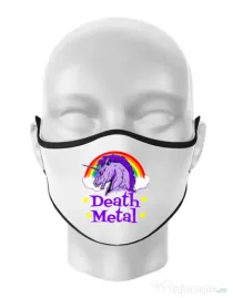 Masca personalizata reutilizabila Death Metal Alb