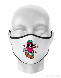 Masca personalizata reutilizabila Donut skater Alb