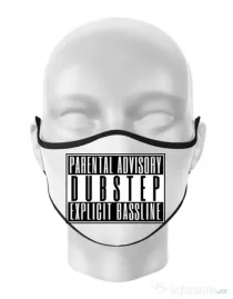 Masca personalizata reutilizabila Explicit bassline Alb