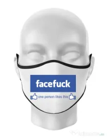 Masca personalizata reutilizabila Facefuck Alb